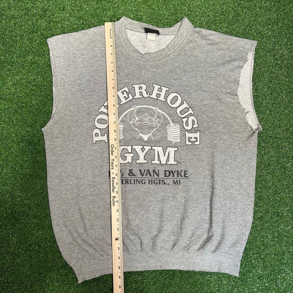 Vintage 90s‎ Powerhouse Gym Cutoff Sweatshirt Made in USAA Mens XL - Picture 5 of 16